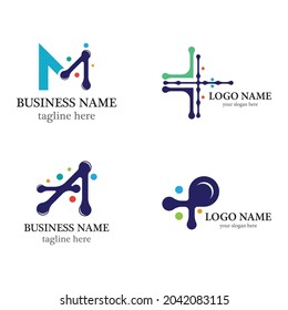Molecule logo template icon set design