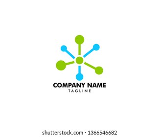 Molecule logo template vector icon illustration