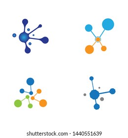 Molecule logo template vector icon illustration