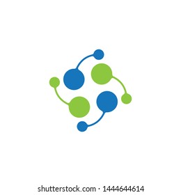 Molecule logo template vector icon illustration