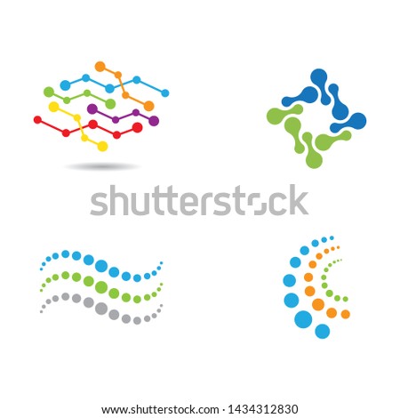 Molecule logo template vector icon illustration