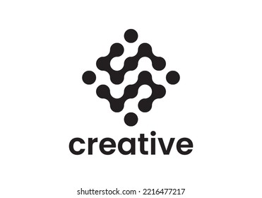 molecule logo vector. connection technology icon design