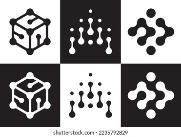 molecule logo vector. connection technology icon design