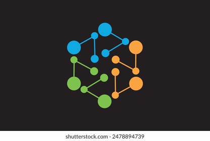 molecule logo vector icon design
