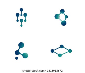 molecule logo vector icon illustration design 