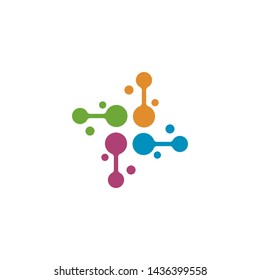 molecule logo vector icon illustration design 