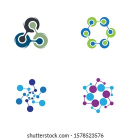 Molecule logo vector icon illustration design