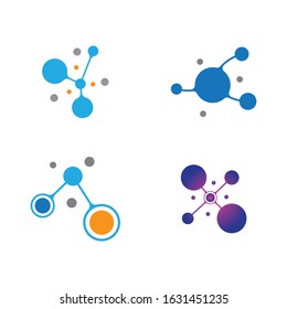 Molecule logo vector icon illustration design