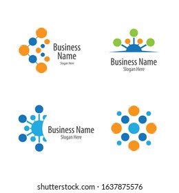 Molecule logo vector icon illustration design