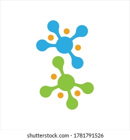 molecule logo vector icon illustration design template