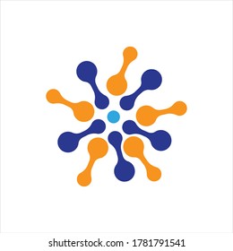 molecule logo vector icon illustration design template