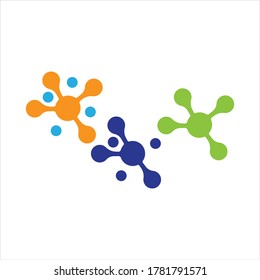 molecule logo vector icon illustration design template