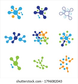 molecule logo vector icon illustration design template