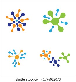 molecule logo vector icon illustration design template
