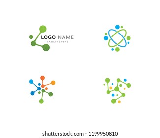 molecule logo vector icon template