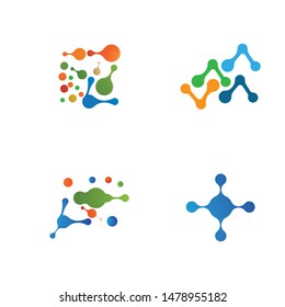 molecule logo vector icon template