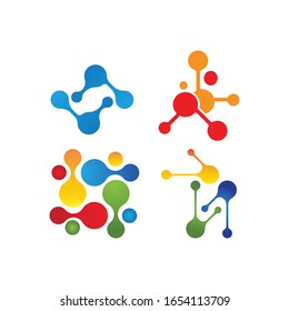 molecule logo vector icon template