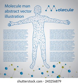 Molecule man human body abstract vector illustration 