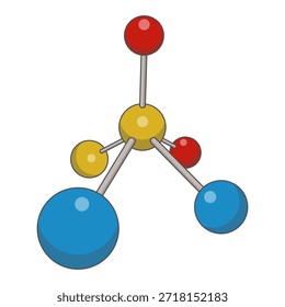 Estrutura de Modelo Molecular com Átomos e Ligações Ilustração
