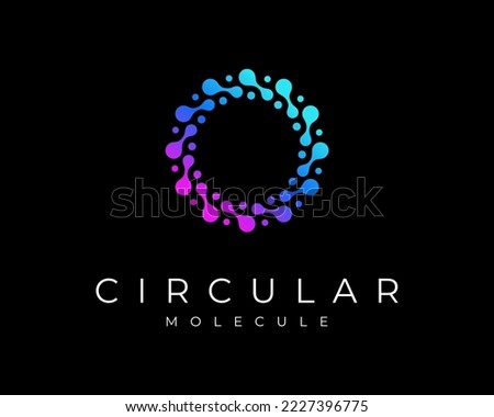 Molecule Molecular Science Atom Microbiology Particle Dot Circle Circular Cycle Vector Logo Design