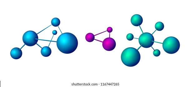 Molecule and molecular structure. Isolated atoms vector illustration.