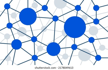 Molecule network connected dots and lines background template. Technology blockchain linked global digital database graphic vector.