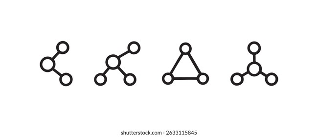 Molecule and network connection icons in outline style Vector