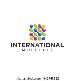 molecule network logo icon  simple vector template