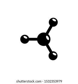 Molecule, Neuron, Atom, Chemistry. Flat Vector Icon illustration. Simple black symbol on white background. Molecule, Neuron, Atom, Chemistry sign design template for web and mobile UI element