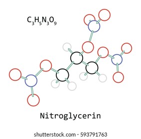 molecule Nitroglycerin C3H5N3O9