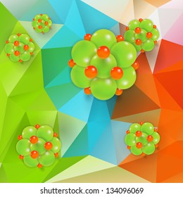 Molecule on triangle background