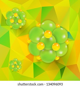 Molecule on triangle background