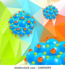 Molecule on triangle background