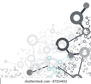 Molecule on the white background