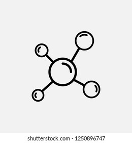 Molecule outline icon. icon. Atom outline concept symbol design. Stock - Vector illustration can be used for web
