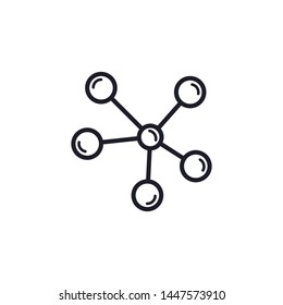 Molecule Outline Icon Vector Illustration Eps