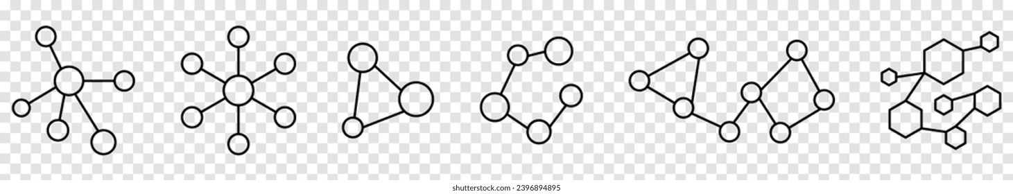 Molecule outline icons. Design can use for web and mobile app. Vector illustration isolated on transparent background
