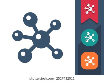 Molecule, Particle, Atom Icon. Professional, pixel perfect icon. EPS 10 format.