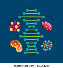 molecule particle laboratory scientific vector illustration design