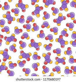 Molecule pattern. Molecular Structure Seamless Pattern with simple biological and genetics elements in white background