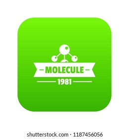 Molecule physics icon green vector isolated on white background