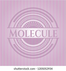 Molecule pink emblem. Retro