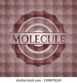 Molecule red geometric emblem. Seamless.