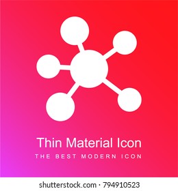 Molecule red and pink gradient material white icon minimal design