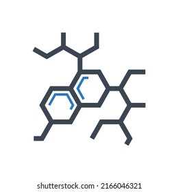 Molecule related vector glyph icon. Molecule sign. Isolated on white background. Editable vector illustration