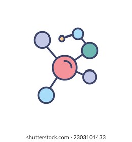 Molecule related vector line icon. Isolated on white background. Vector illustration. Editable stroke