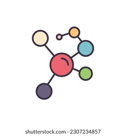 Molecule related vector line icon. Isolated on white background. Vector illustration. Editable stroke