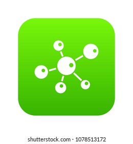 Molecule research icon green vector isolated on white background