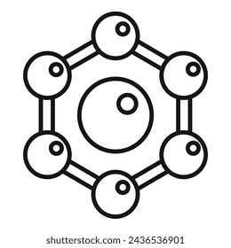 Icono de investigación de moléculas vector de contorno. Línea de estudio genético. Calidad del agua