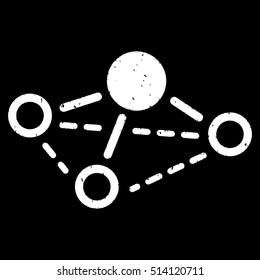 Molecule rubber seal stamp watermark. Icon vector symbol with grunge design and dust texture. Scratched white ink sign on a black background.